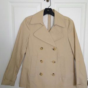 Theory Cotton Button Up Jacket in Tan Size P
